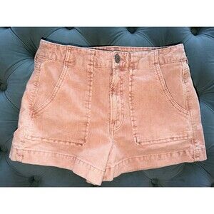 American Eagle Womens Pink Corduroy Shorts Size 2 High Waisted Super Stretch